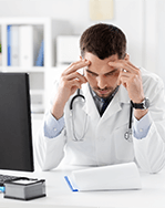 Imagem médico frustrado